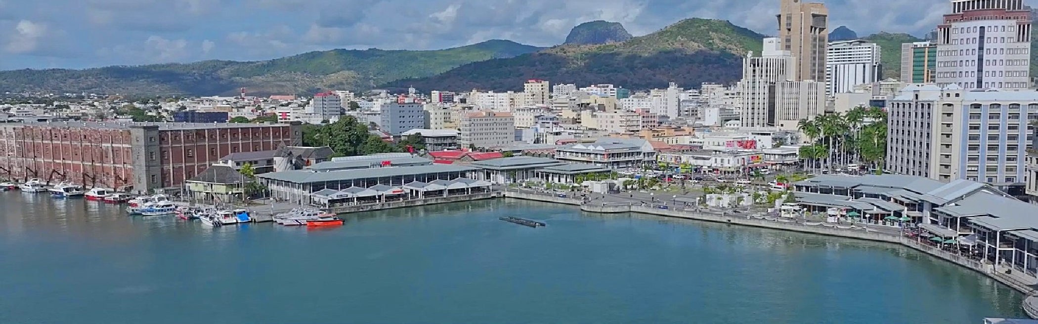 The waterfront of Port Louis, capital of Mauritius