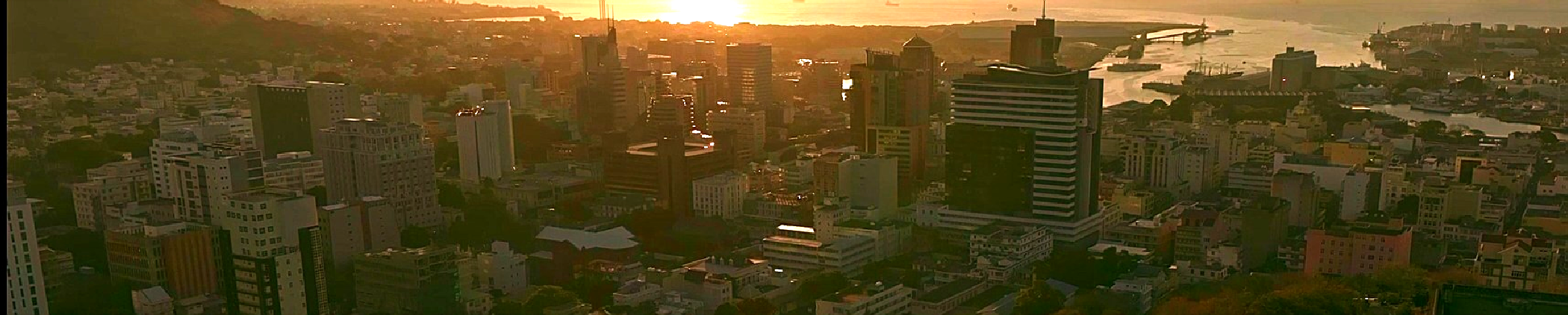 Cityscape of Port Louis at sunset