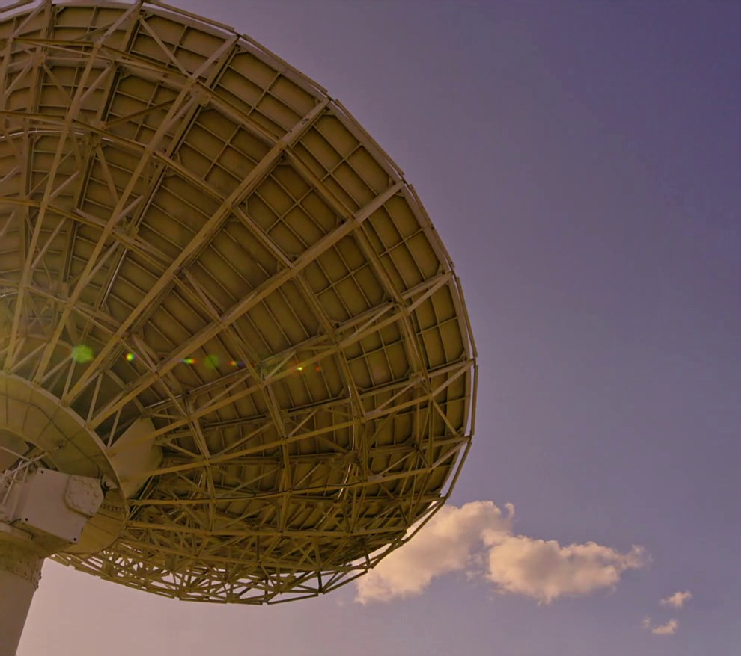 Large satellite dish antenna used for radio spectrum work